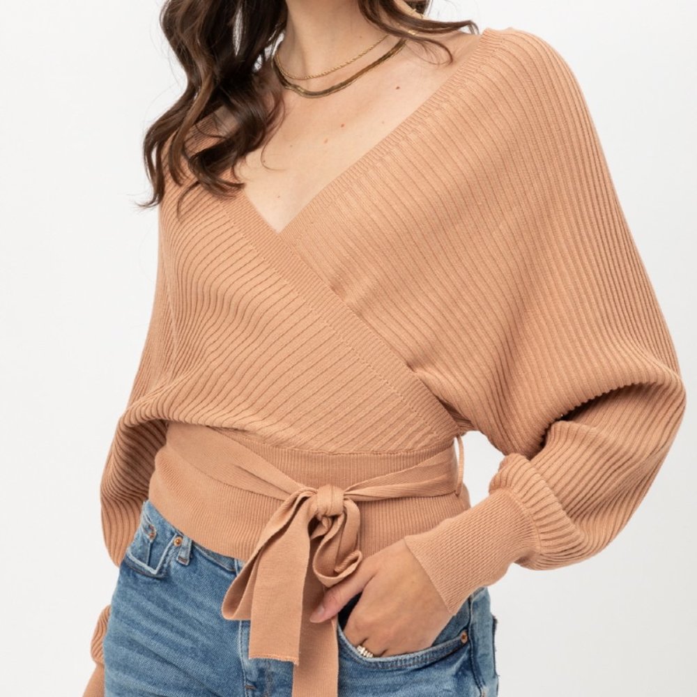 Light Clay Warp Knit Sweater - Picture 2 of 6